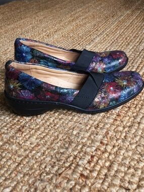 Volks Walkers floral leather slip-ons